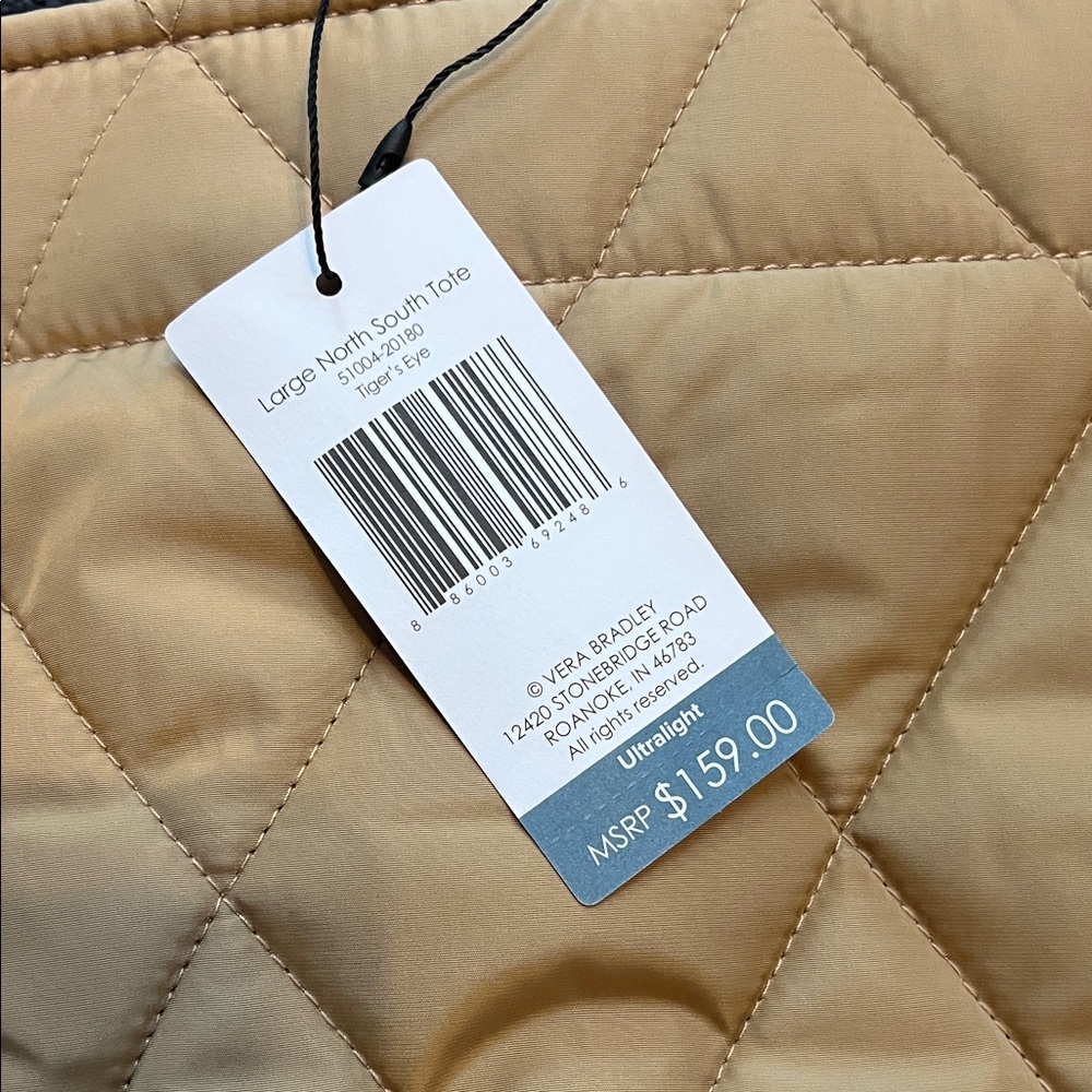 Vera Bradley Quilted Gold Tote Bag - Picture 3 of 5